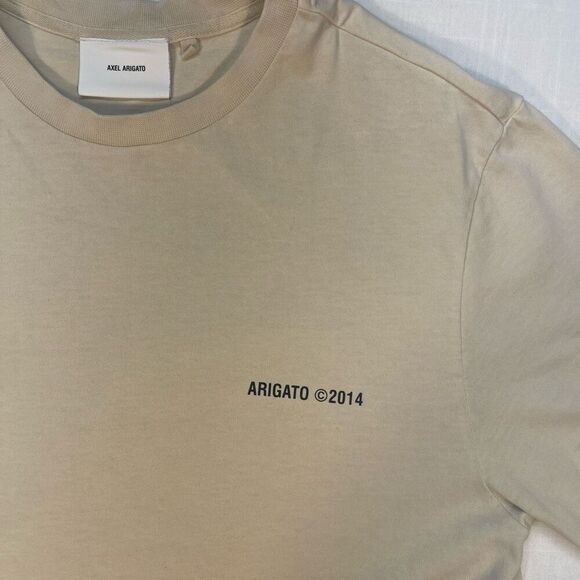 Alex Arigato Natural Yellow Short Sleeve Cotton Crewneck London T-Shirt Medium - Picture 2 of 6